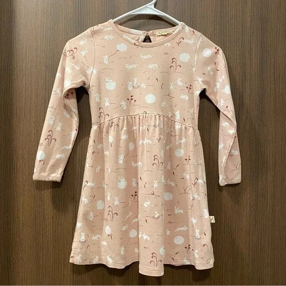 Red Caribou Girl’s ‘Moonlit Usagi(Hares)’ Peach Whip Dress Size 6/7 Years Easter - Picture 3 of 16